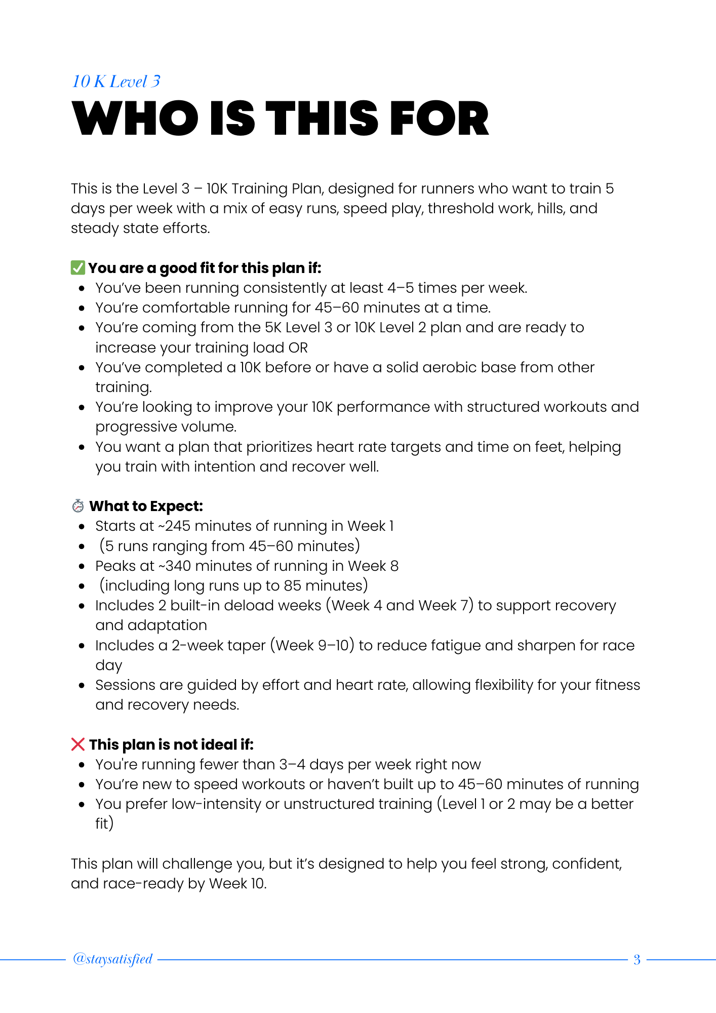 10K TRAINING PLAN LEVEL 3
