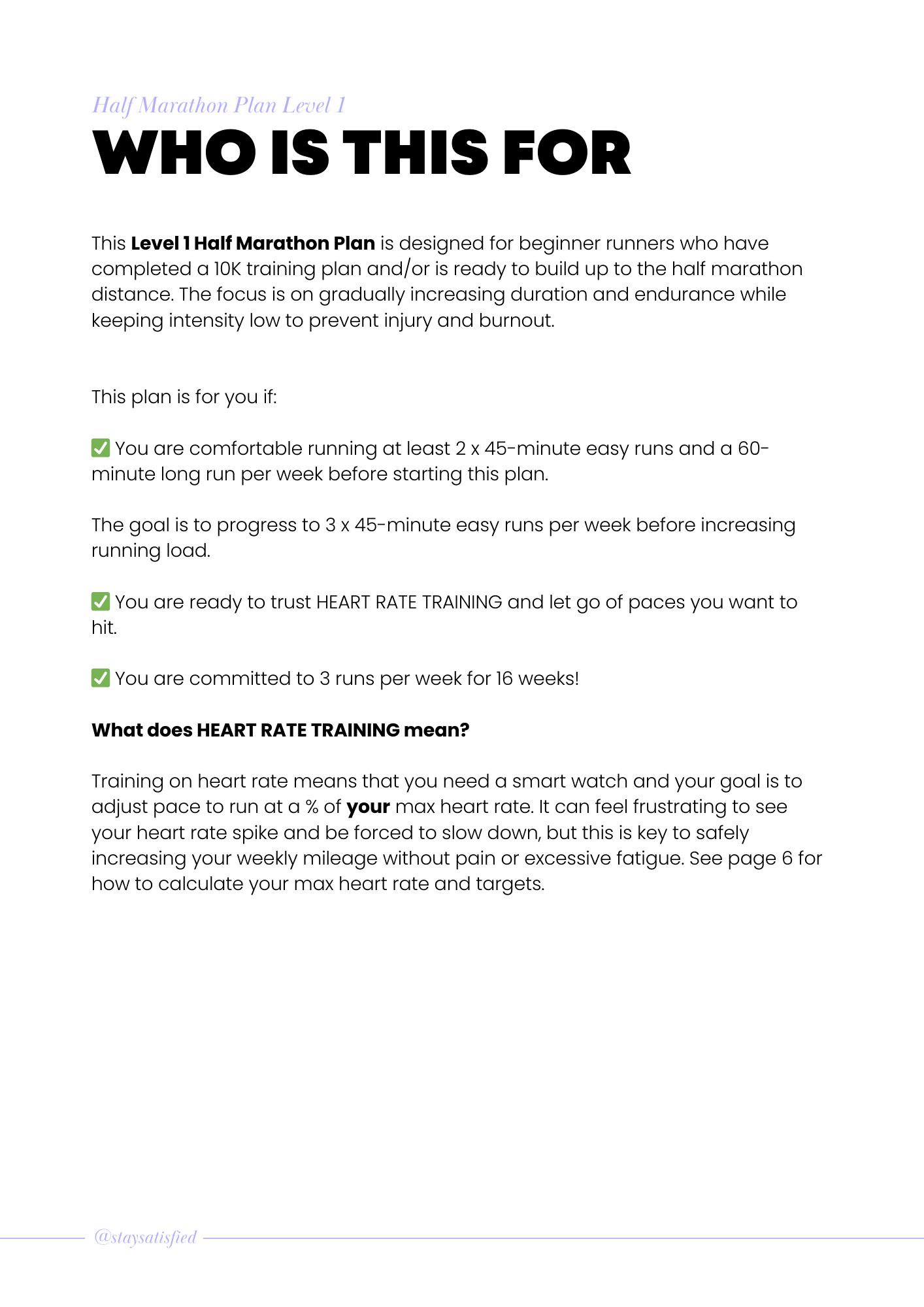 HALF MARATHON TRAINING PLAN LEVEL 1