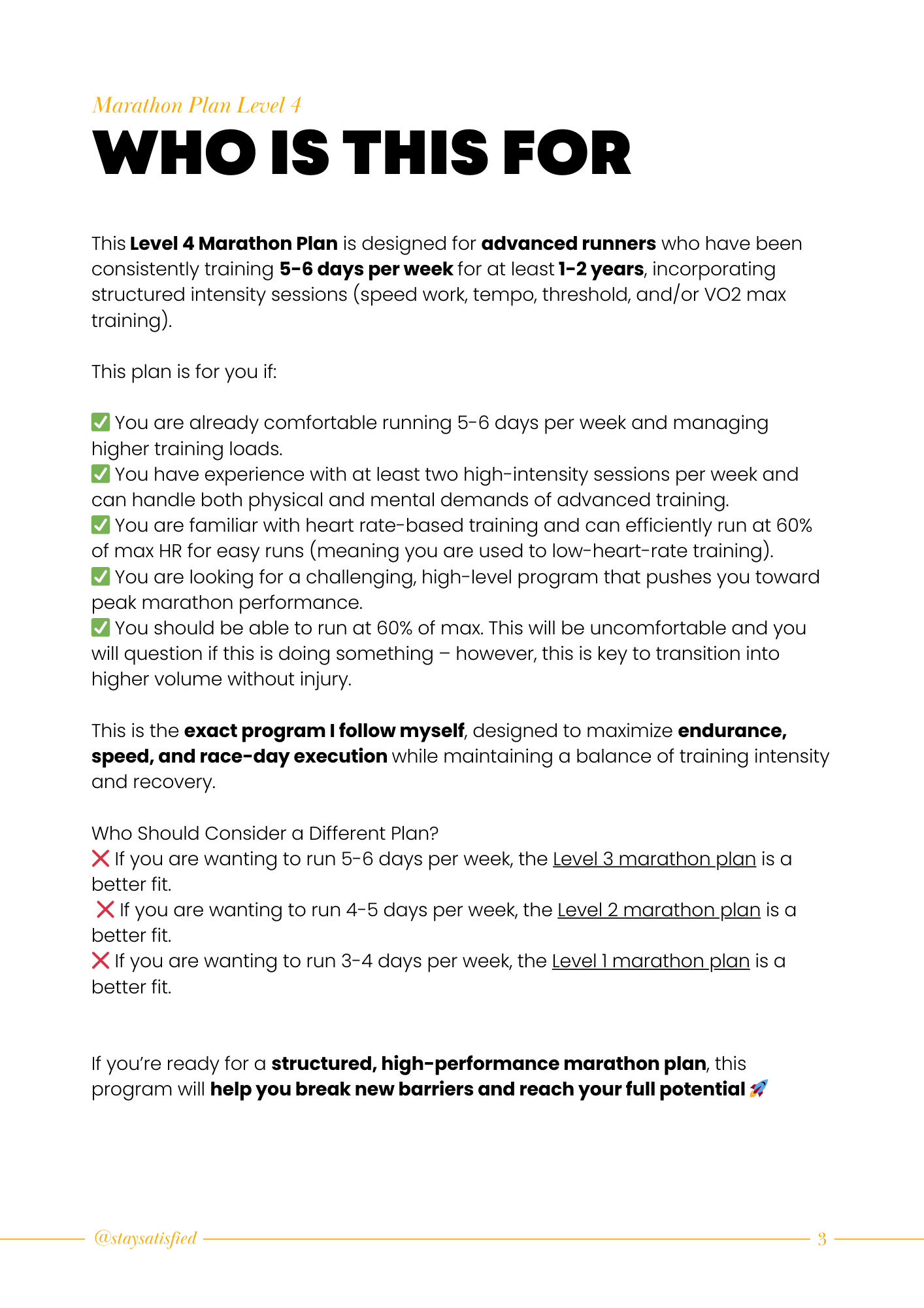 MARATHON TRAINING PLAN LEVEL 4