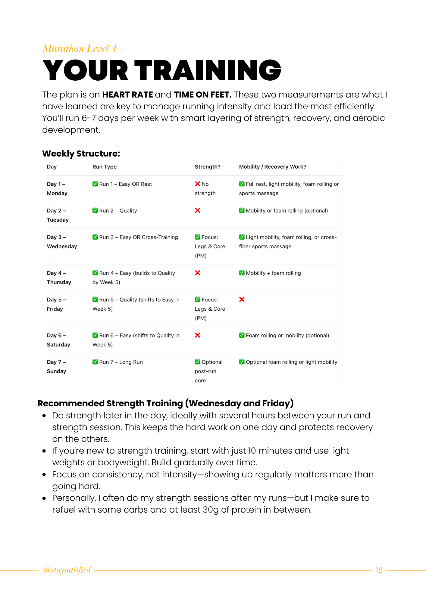 MARATHON TRAINING PLAN LEVEL 4