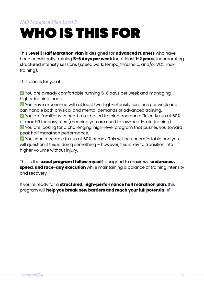Hormone-Aware HALF MARATHON Running Plan L3